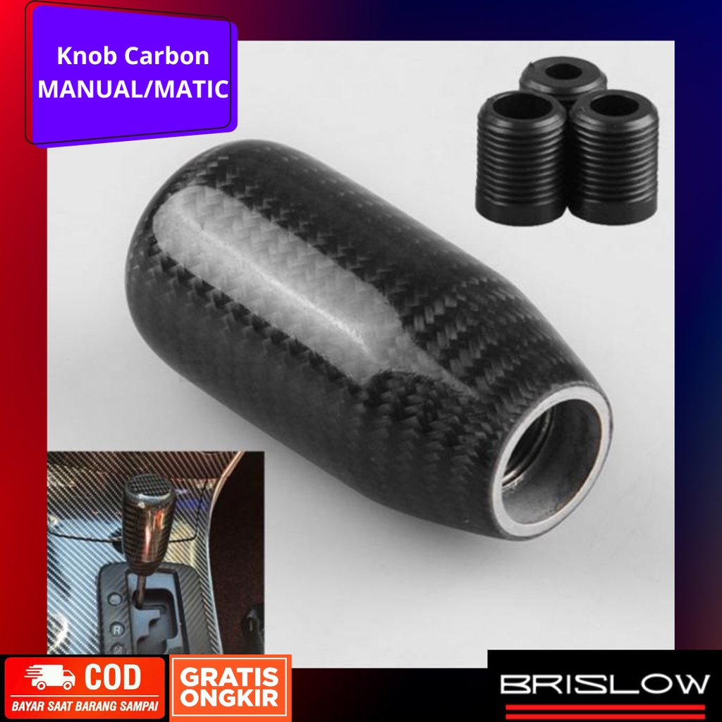 thumbnail interactive-video image 1 of HDC Autosports Real Carbon Fiber PVC Leather Shift Knob – VIP Type-2, Universal, 8/10/12mm 1 of 6