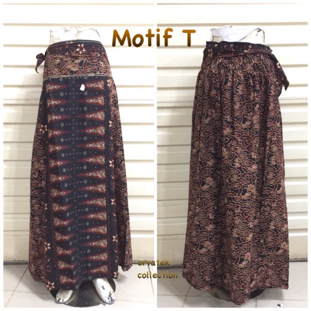 Rok Klok Panjang RK01 Motif Tumpal Atau Pucuk Rebung Motif Sogan Coklat | Bawahan Batik-2