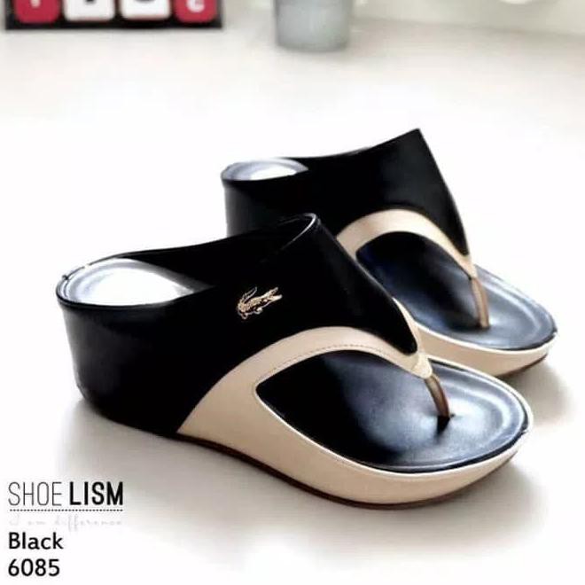 g1ef sandal wedges wanita crocodile sdw275 hitam - hitam, 39 pv67