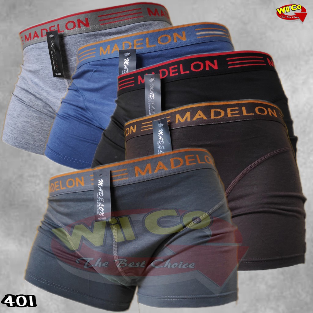 K401S - (DIJUAL PER 6 Pcs) CELANA DALAM BOXER PRIA MADELON IMPORT SIZE M - XL