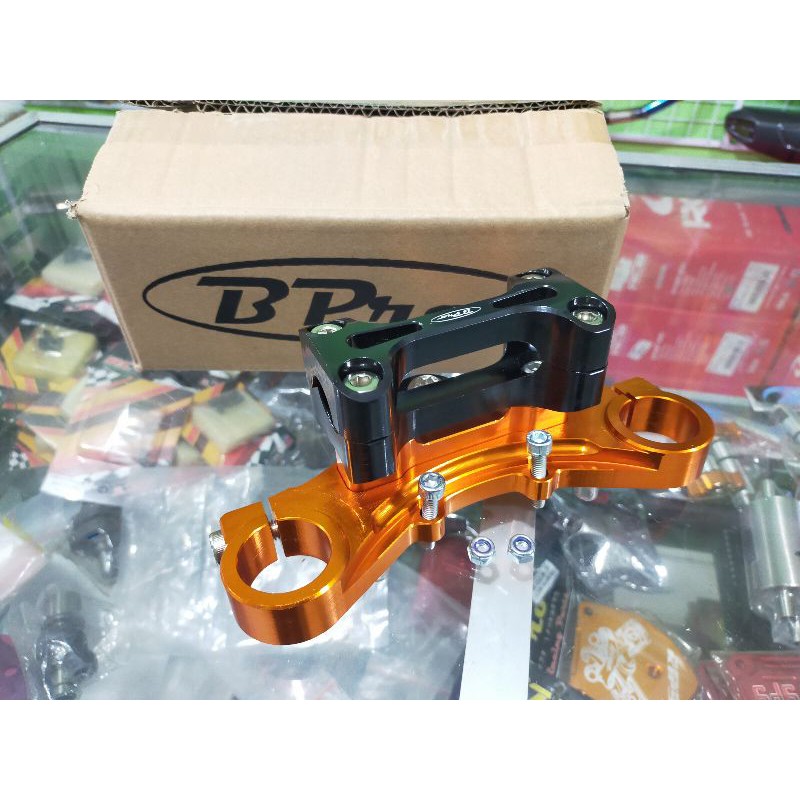 BPRO RACING SEGITIGA ATAS TRIPLE CLAMP SET RX KING RXKING RAISER PANGKON STANG-Gold
