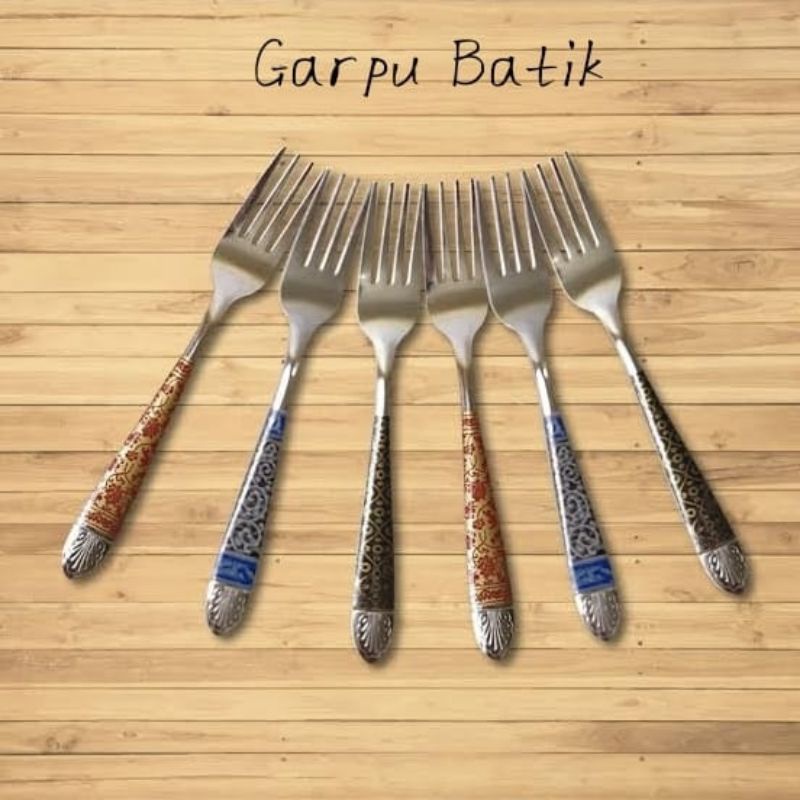 🆗COD Sendok Garpu Batik isi 12 / Sendok Garpu Batik / Sendok Batik