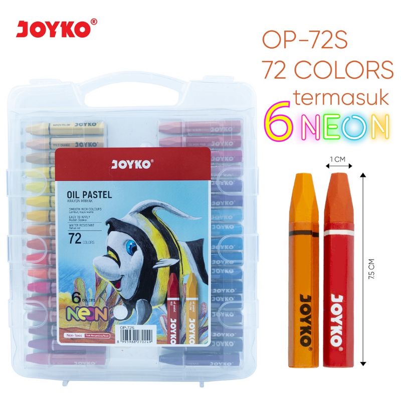 

Joyko OP-72S / Krayon Minyak / Crayon / Oil Pastel 72w 72 warna