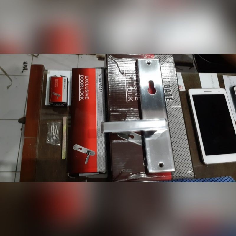 Kunci Pintu Set Kamar Rumah Handel Handle Hendel Gagang Slot Minimalis Besar Stonegate