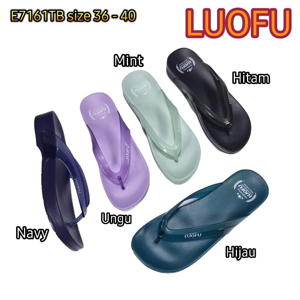 jelly sandal wanita jepit luofu karet sendal cewek japit import E7161TB