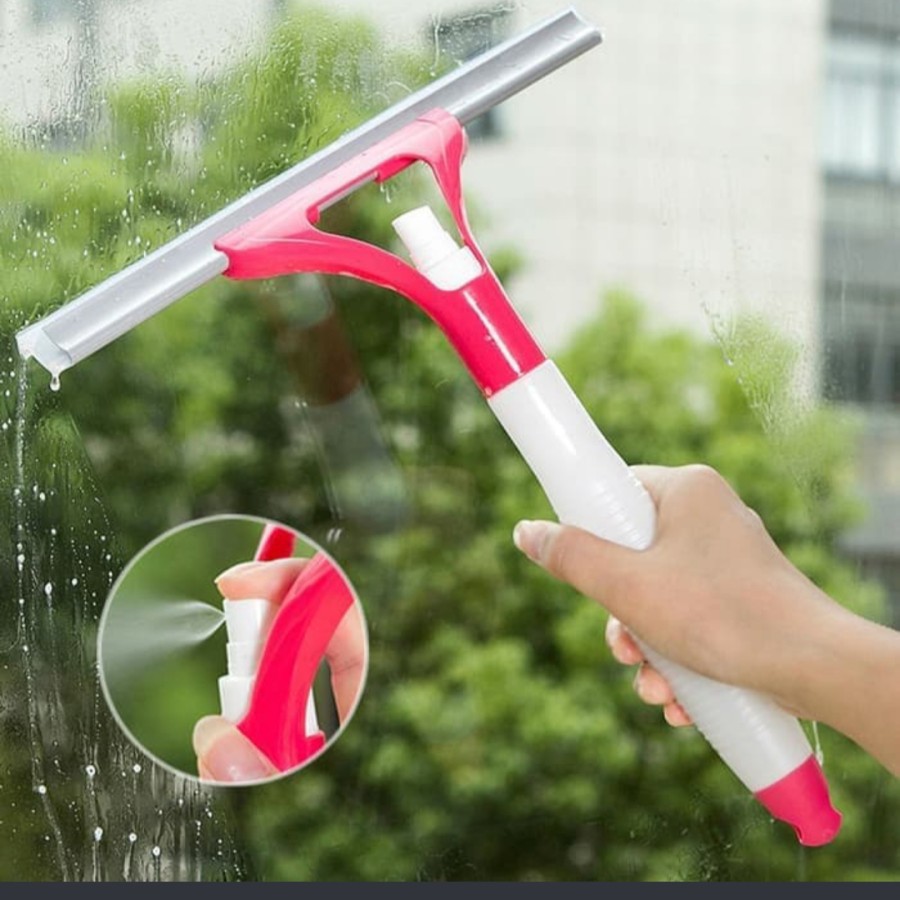 Spray window cleaner 2 in 1 / wiper pembersih kaca serbaguna rumah set