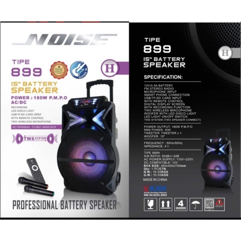 Speaker portable Noise 15" 899H