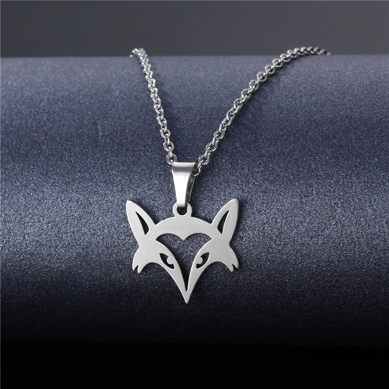 Eropa dan Amerika fashion kalung wanita Fox liontin titanium steel anggun geometris angin dingin kla