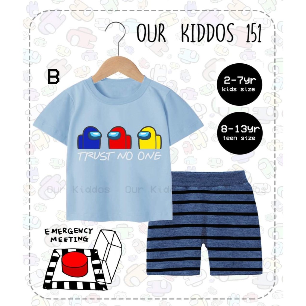 OK151 B Setelan Among Us Biru