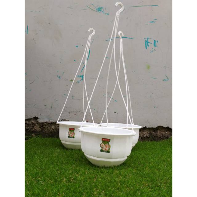 Pot bunga gantung gardenia no.08 lionstar 22cm warna putih keramik