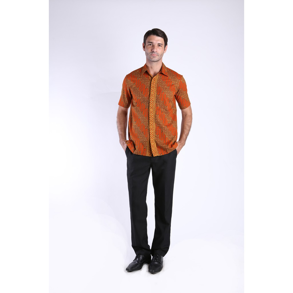Batik Kammi Kemeja Barata Orange S/S KBR2-056