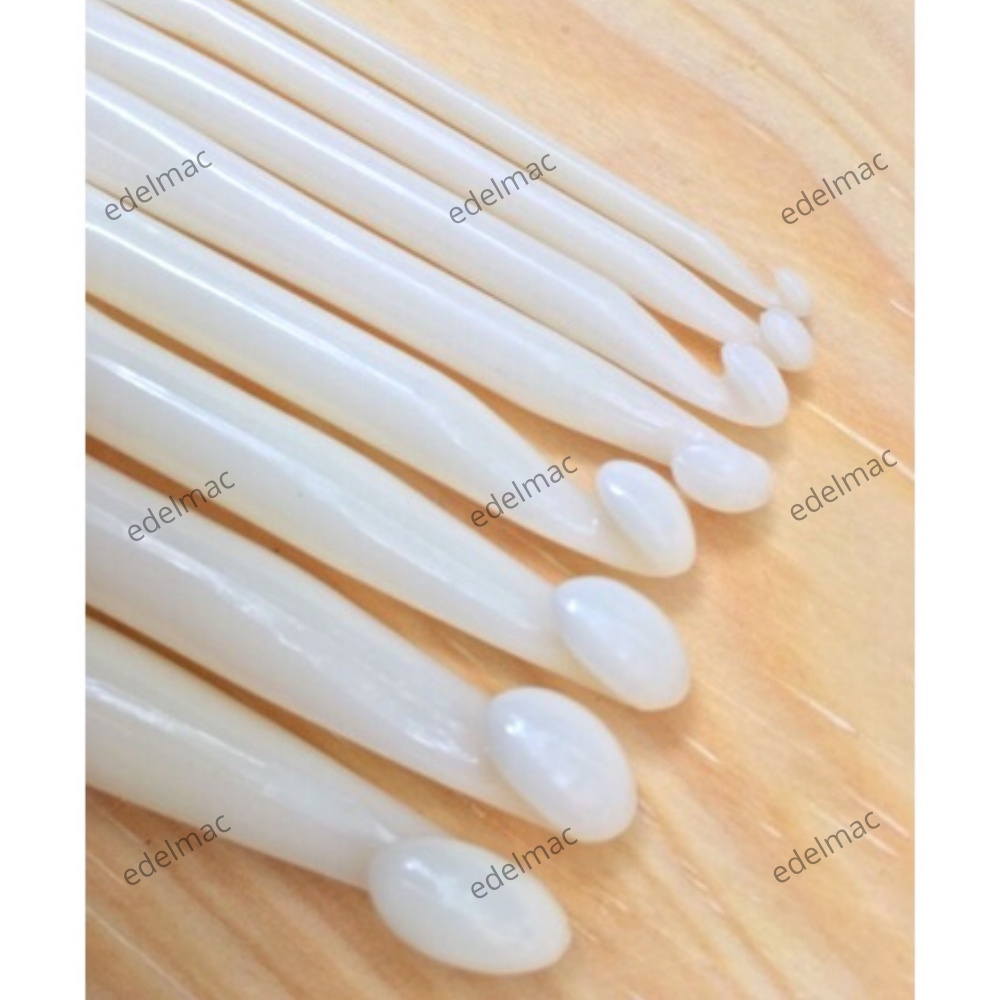 1pc | Ecer Jarum White Plastic Crochet Hook  | Alat Rajut Hakpen