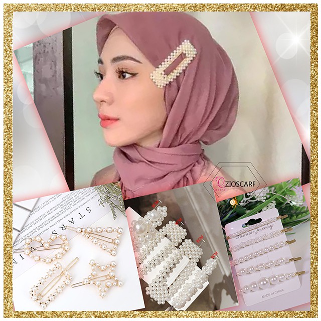 [Bayar Di Tempat] Mutiara Hairpin klip jepit rambut Korea retro busur klip ACC ZIOSCARF