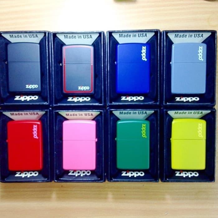 BISA COD - READY STOCK ZIPPO COLOUR MATTE // COLOUR DOPP BONUS + BATU ZIPPO 6 BUTIR - RANDOM