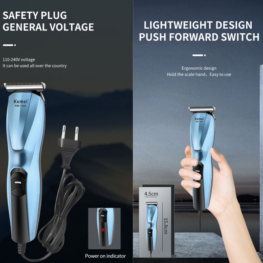 Alat Cukur Rambut Hair Clipper Detailer Trimmer Mesin Cukuran Jenggot Kumis Kemei KM 1430 1431