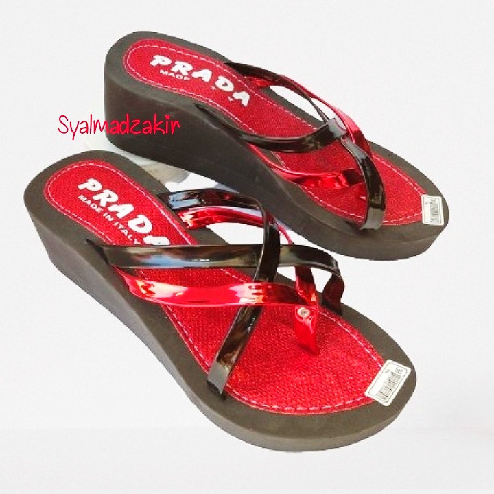 sandal wedges platfrom tali manohara gliter terbaru