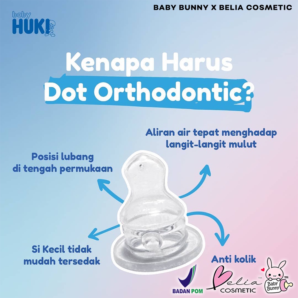 ❤ BELIA ❤ BABY HUKI Series | Orthodontic ECER, 3 in 1 | Empeng 2 In 1 | Regular Silicone Nipple | Dot Susu Botol Milk Bottle 0 Sampai 6+