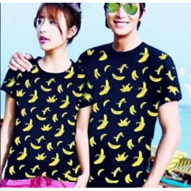 Kaos Couple Banana full navy