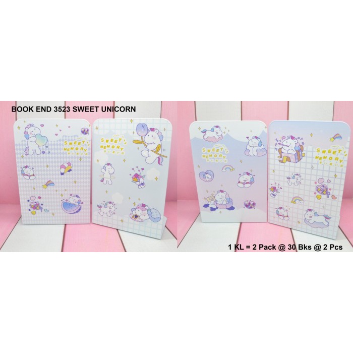

Hot Sale Penahan Buku Atau Pembatas Buku Dari Besi Motif Sweet Memory Unicorn Limited