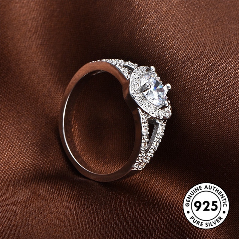 Cincin Silver S925 Bentuk Hati Gaya Klasik Elegan Untuk Wanita