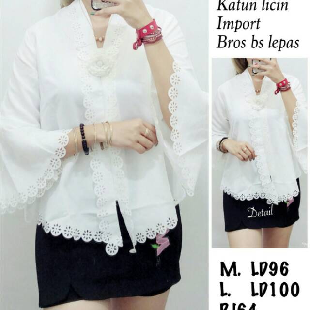 D0339# atasan kebaya bhn katun licin import bros bs lepas ld di pic