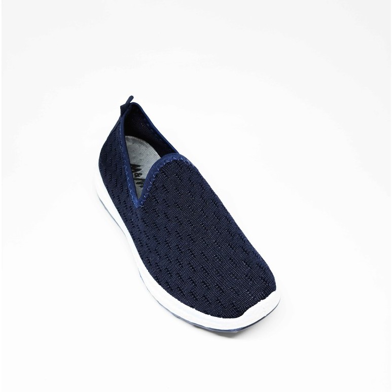 M&M Sepatu Sneakers Wanita Tanpa Tali Flyknit Fashion Korea Casual Sport Shoes N09-Biru
