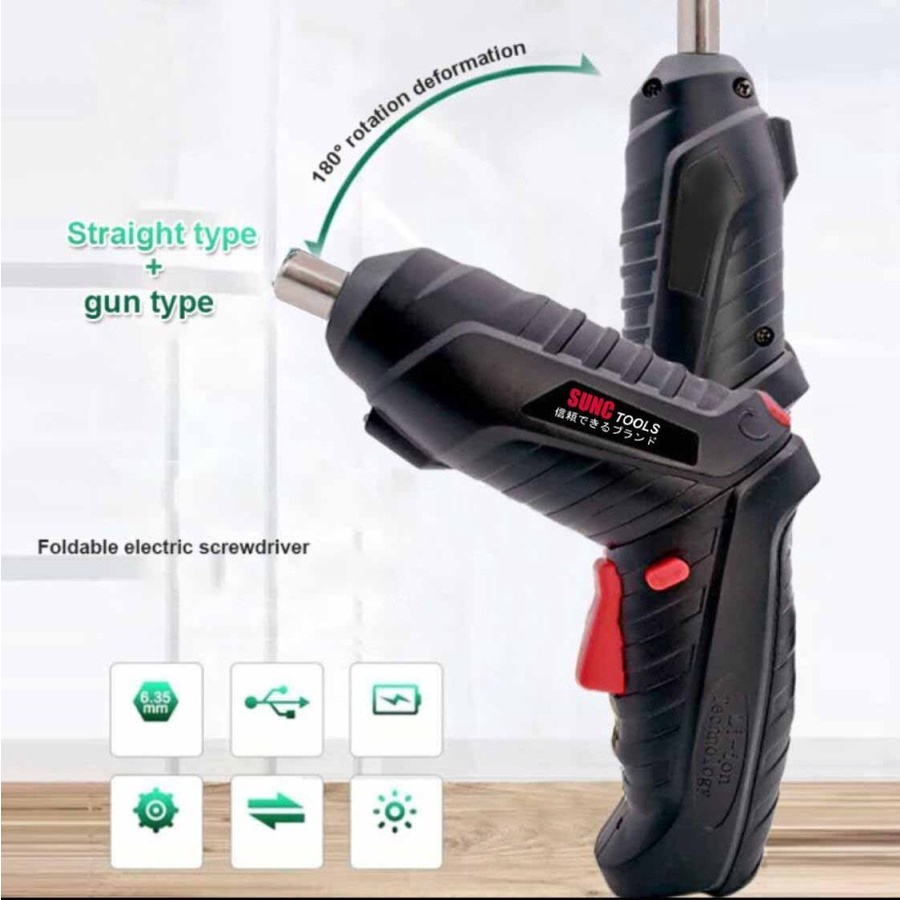 Obeng Listrik Baterai Cordless Screwdriver 6V USB SUNC TOOLS