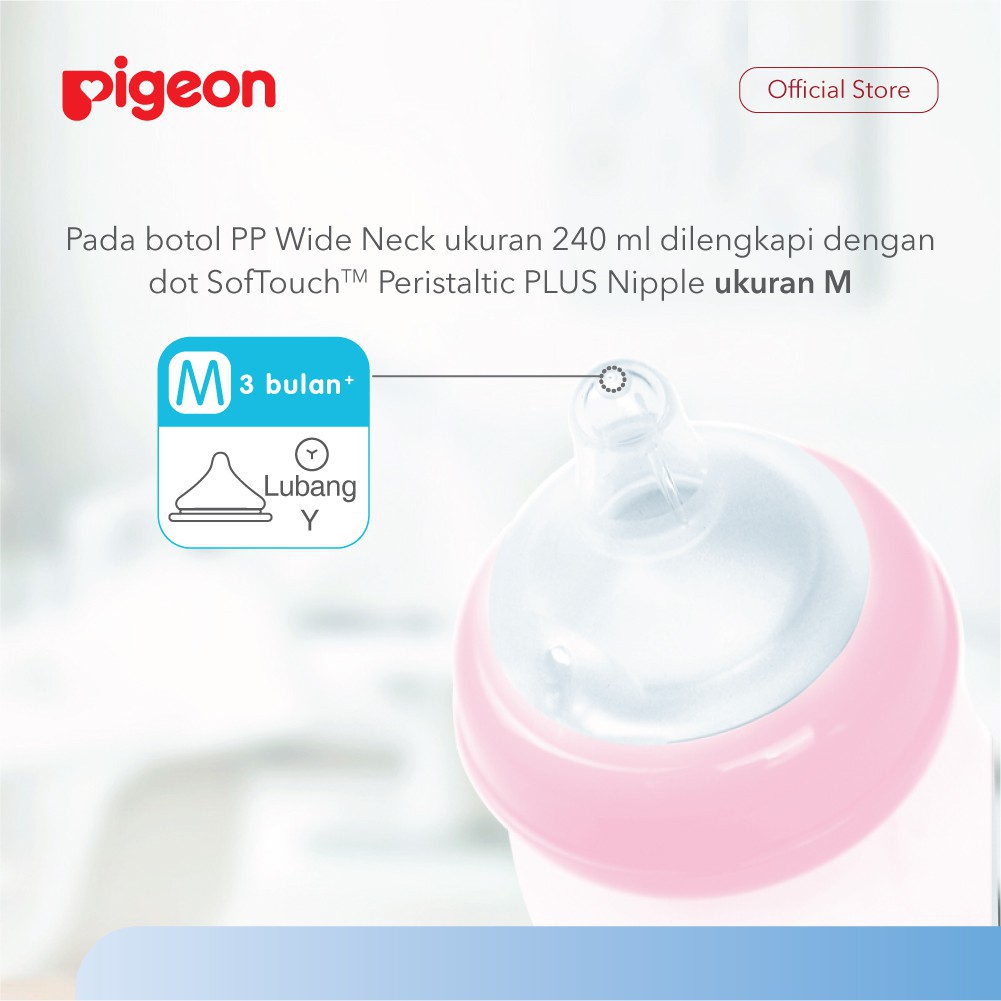 PIGEON Botol Susu PP Clear Wide Neck 240Ml