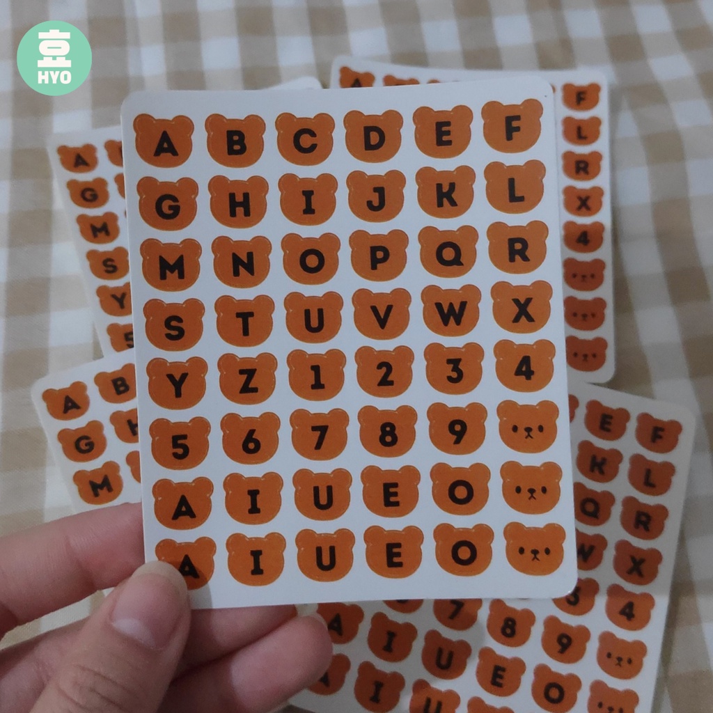 

[HYO] 1 Sheets Alphabet Panda / Bear Sticker