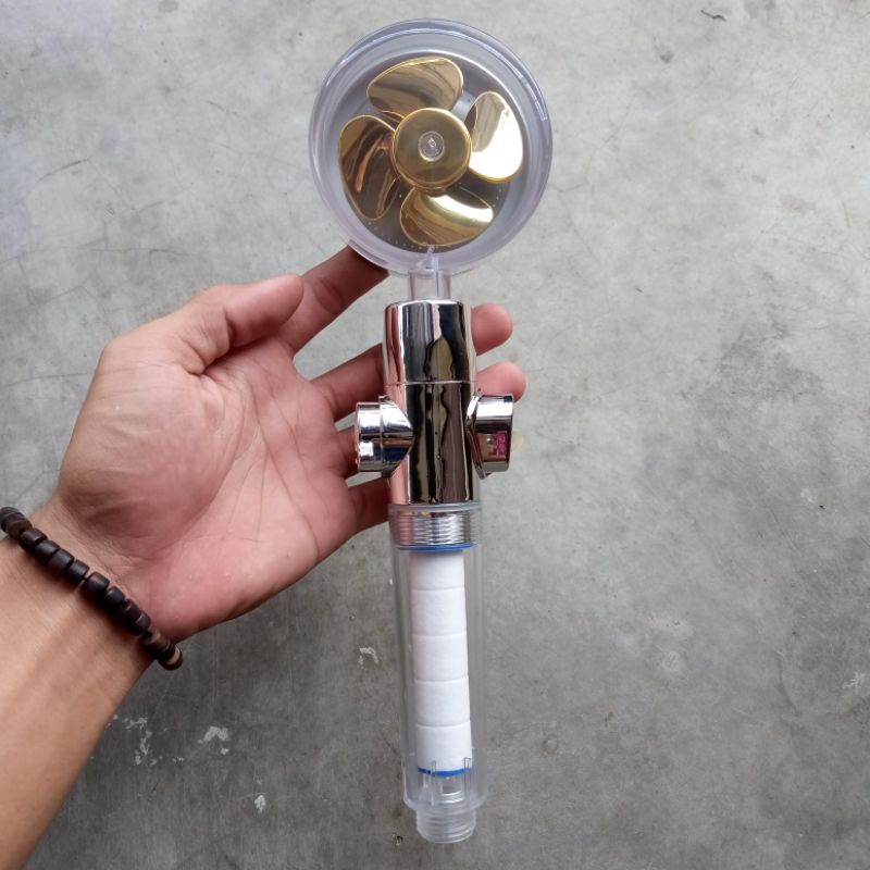 ANG HAND SHOWER TURBO / FAN SHOWER BALING / KEPALA KRAN AIR MANDI BERTEKANAN HEMAT AIR PUTAR 360Derajat