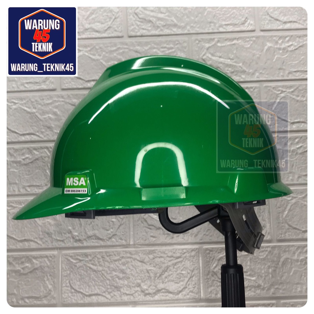 HELM PROYEK SAFETY V GUARD MERK MSA SNI LOKAL SUSPENSI STANDARD - HIJAU