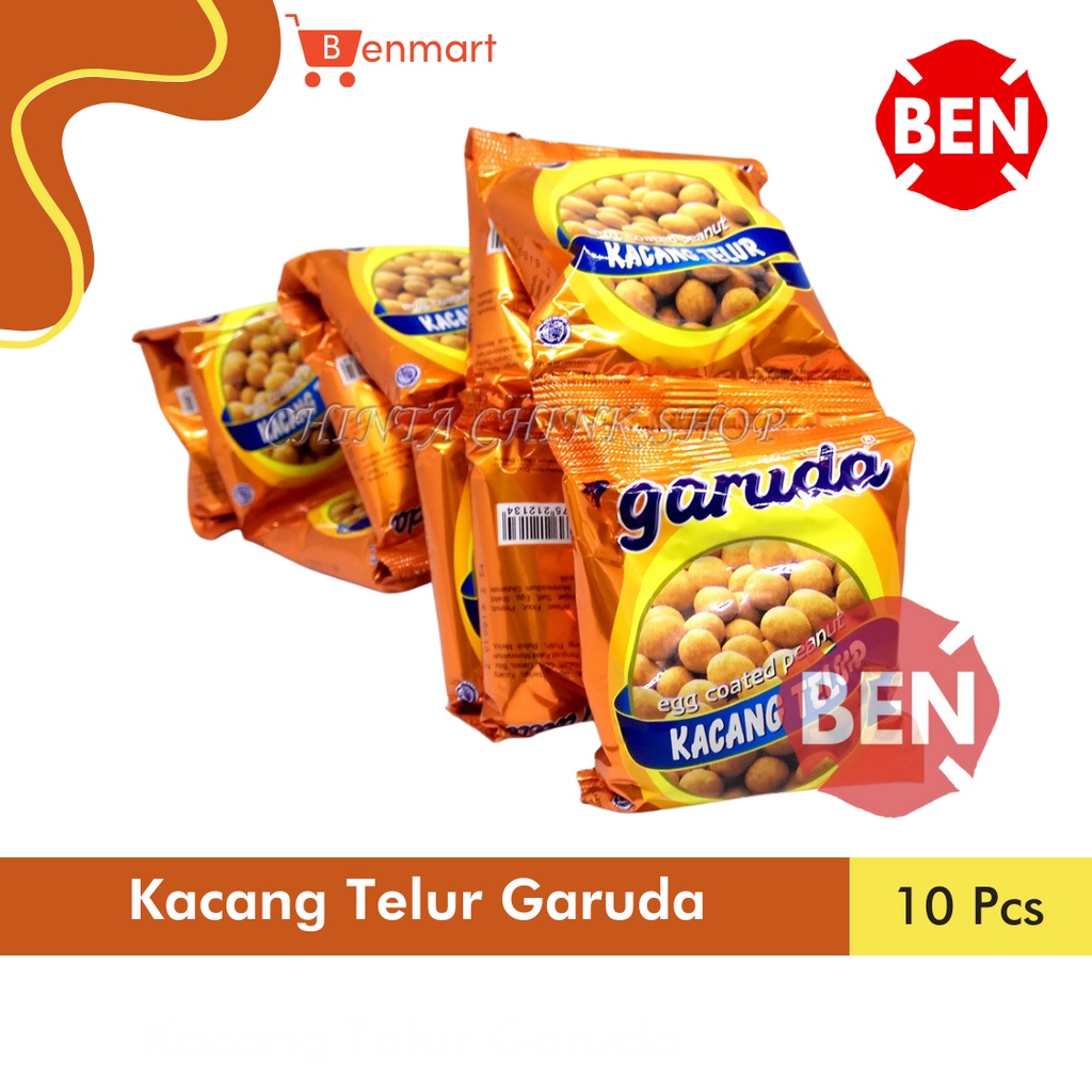 

Kacang Telur Garuda 1 Renceng Pak 10 Pcs Sachet - Egg Coated Peanut