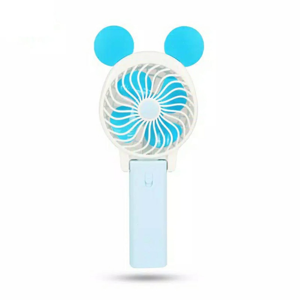 Kipas Mini Lipat Karakter Mickey Pastel  - MKPAS - Kipas Recharge Handy Mini Fan