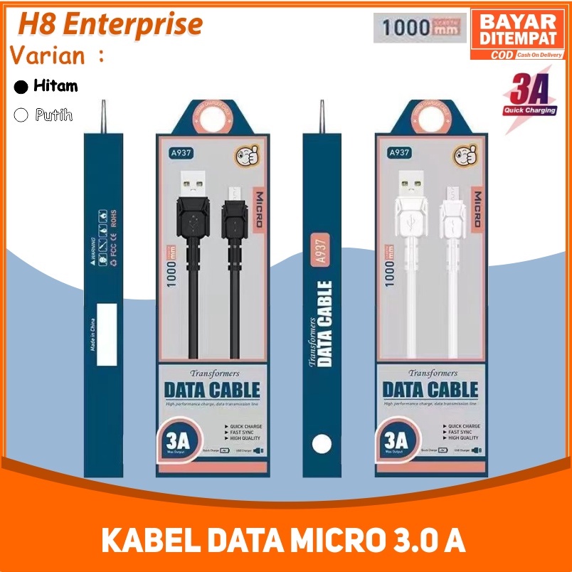 Kabel Data MIcro 3.0A Quick Charging Trasnformer Desain