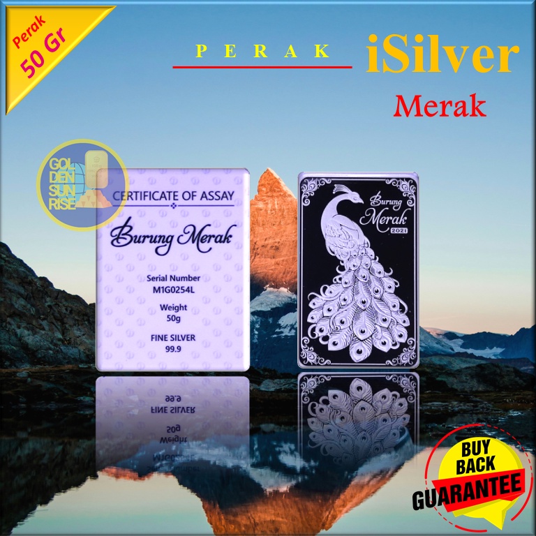 Perak iSilver Fine Silver 50 Gram - Burung Merak