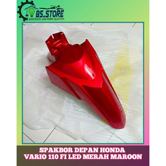 SPAKBOR DEPAN HONDA VARIO 110 FI LED MERAH MAROON 2010 2011 2012 2013 | FRONT FENDER HONDA VARIO 110 FI LED MERAH MAROON