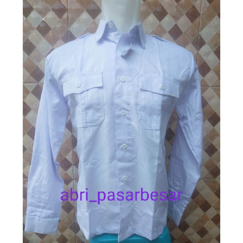 BAJU PDH PNS PUTIH LENGAN PANJANG