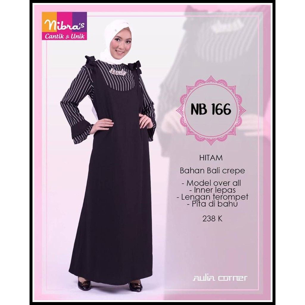 Gamis Model Terbaru Nibras NB 166 Hitam Baju Wanita Terbaru Model Gamis Terbaru