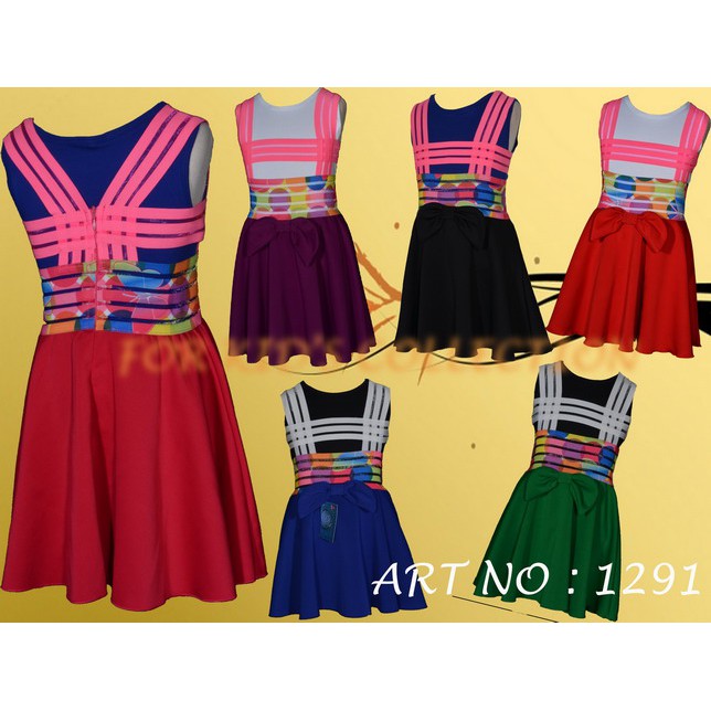 Dress Overall Karet Pelangi Anak