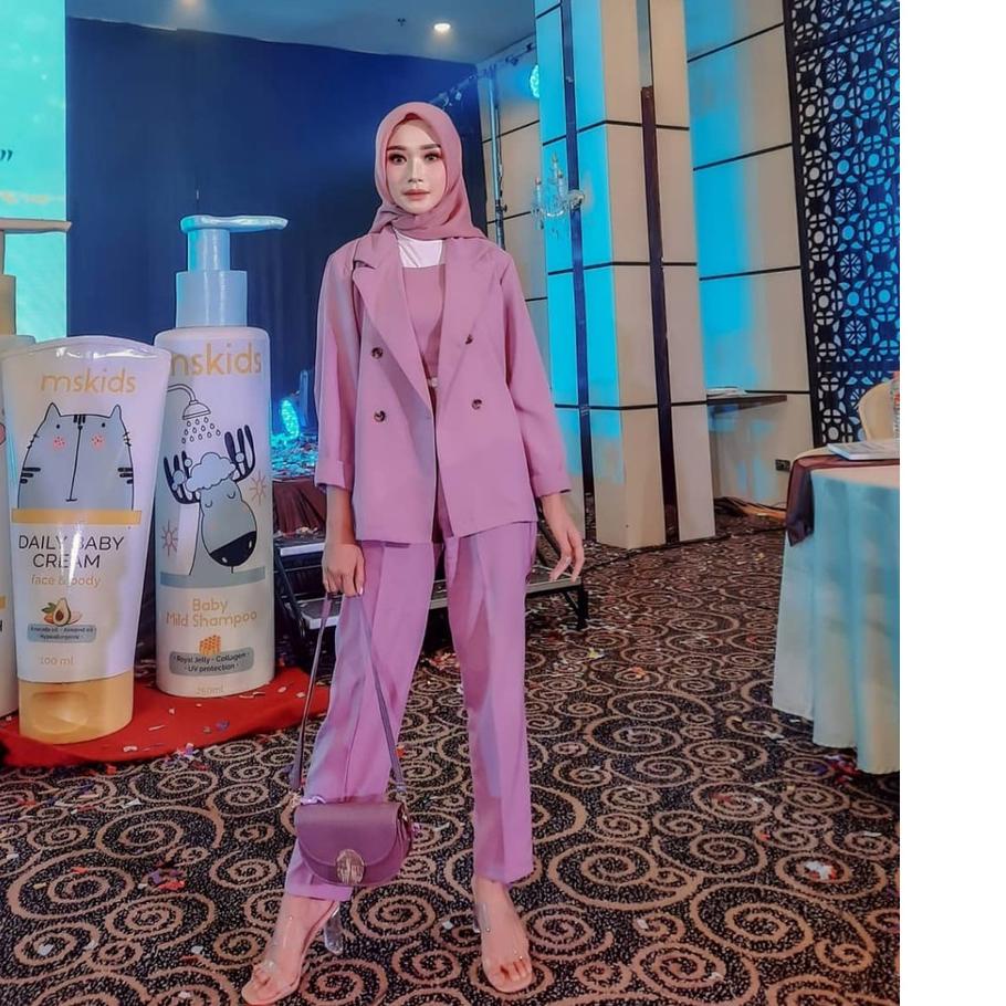 Promo - Michaels Collection - Blazer Wanita + Celana Wanita Hijab Series  One Set Wanita Setelan Wan