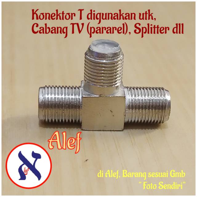 5Pcs Konektor T sambungan tv splitter parabola 3 way rg6 pararel