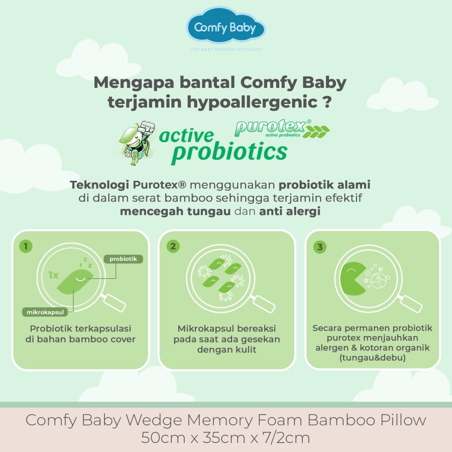 Comfy Baby Wedge Memory Foam Bamboo Pillow