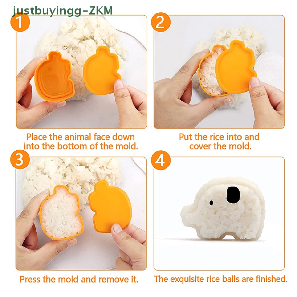 3pcs / set Alat Cetakan Pembuat Bola Nasi Sushi 3 Hewan Untuk Dekorasi