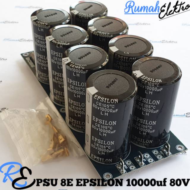 Kit PSU 8 Elco EPSILON 10000uf 80V Plus Skun