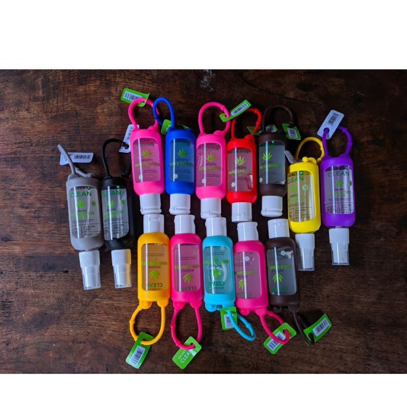Secret Clean Antiseptic Hand Sanitizer Gel & Spray + Gantungan kunci silicone