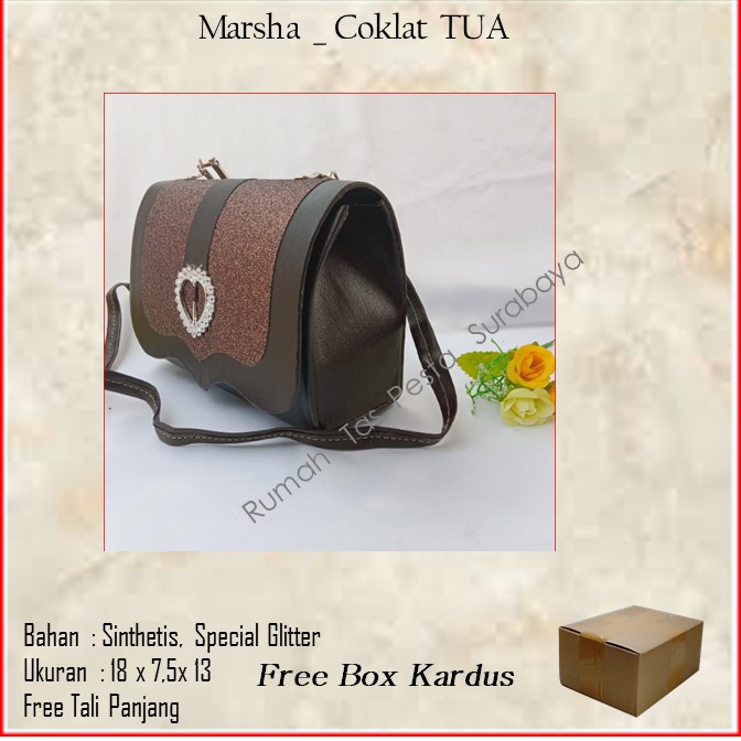 Tas Cantik,Tas Elegant,Tas Lucu,Marsha _ Coklat TUA