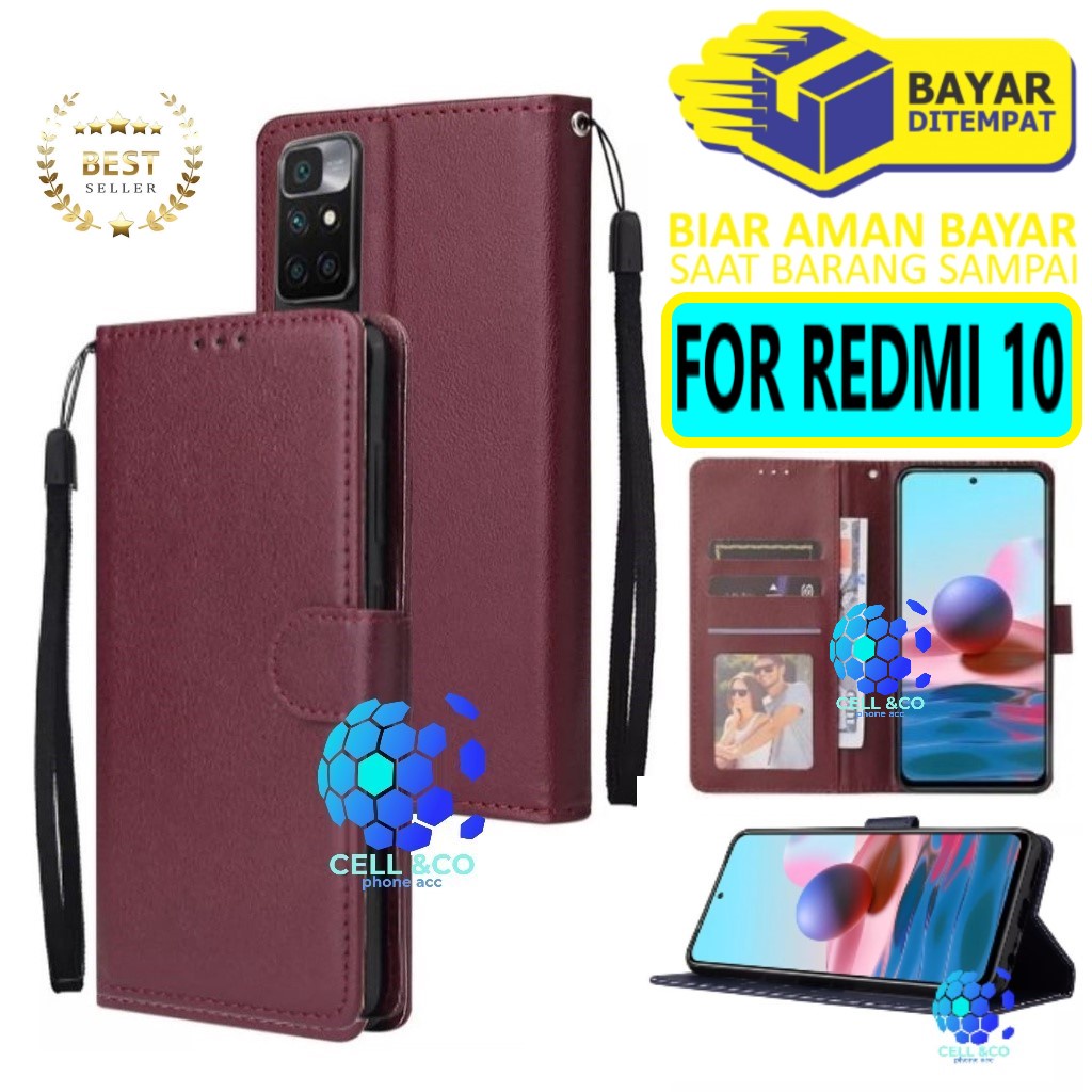 Flip cover XIAOMI REDMI 10 Flip case buka tutup kesing hp casing hp flip case leather wallet