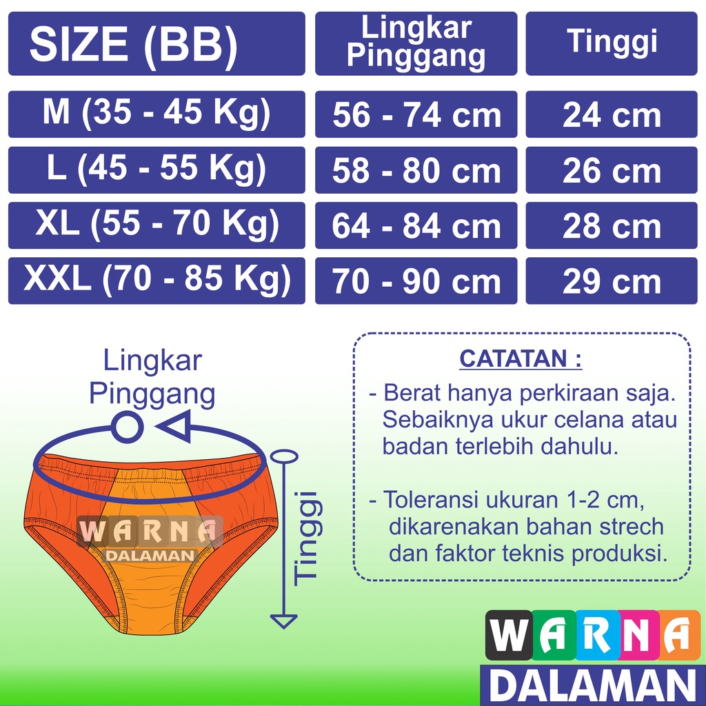 Isi 3 Pcs Celana Dalam Pria Agri Box Merah Warna Random Pabrik | WARNA DALAMAN