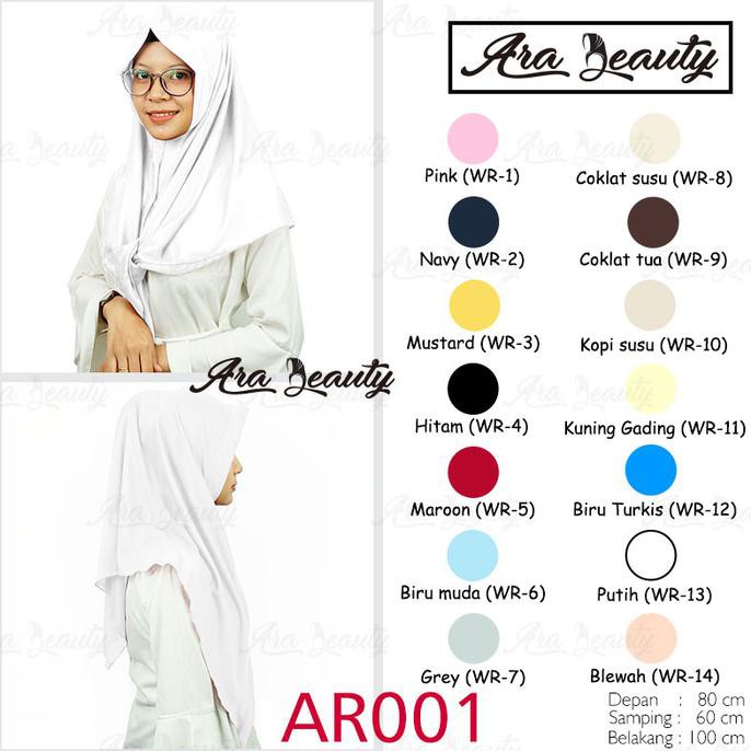 Jilbab Instant AR001 ARA BEAUTY Hyget / Jilbab Murah Oleh Oleh Haji - Putih