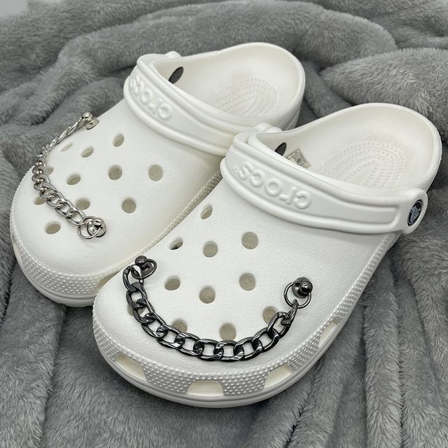 @shinydiy Aksesoris Crocs Wanita Jibbitz Rantai Sepatu Bahan Metal DIY | asesoris wanita｜crocs jibbitz